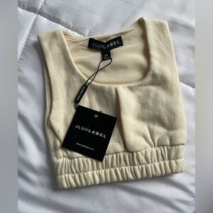 NWT JLUXLABEL Soft Cream Gathered Top